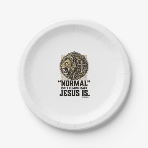 Jesus Is Coming Back Lion Cross Christian Shirt Paper Plates