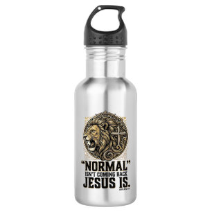 Jesus Is Coming Back Lion Cross Christian Shirt Stainless Steel Water Bottle