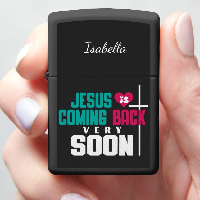 Jesus is Coming Back Very Soon  Zippo Lighter (In Hand)