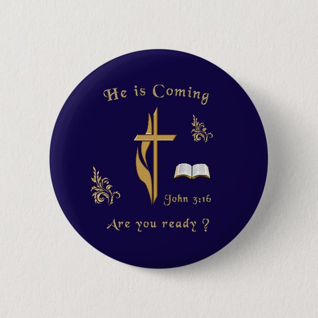 Jesus is coming button (Front)