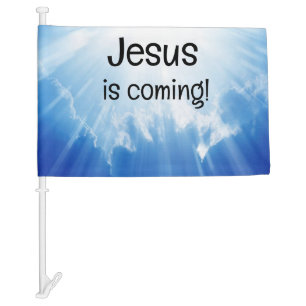 Jesus is coming! car flag
