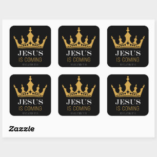 JESUS is Coming – Revelation 17:14 Christian Faith Square Sticker