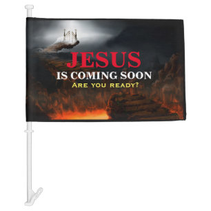 JESUS IS COMING SOON CAR FLAG