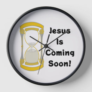 Jesus Is Coming Soon Gold Clock