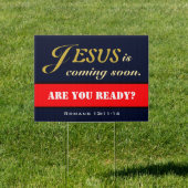 Jesus is Coming Soon Yard Sign (Double Sided) | Zazzle