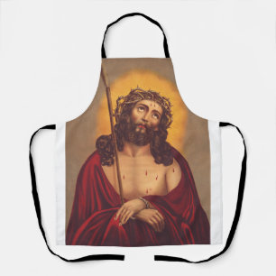 Jesus is crowned with a crown of thorns apron