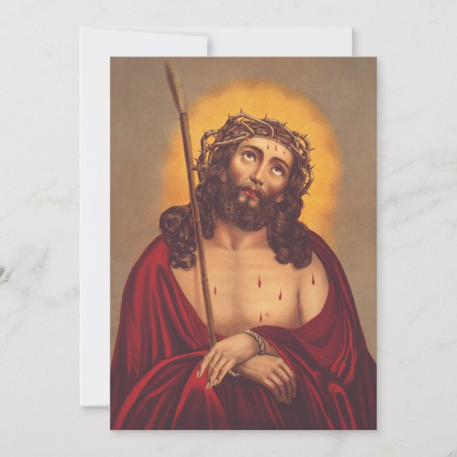 Jesus is crowned with a crown of thorns holiday card (Front)