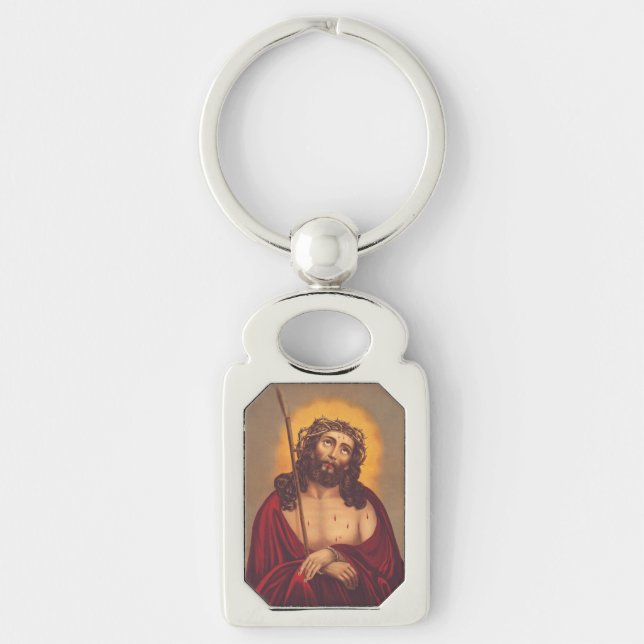 Jesus is crowned with a crown of thorns keychain (Front)