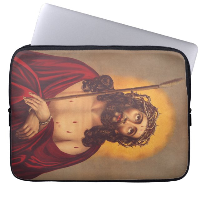 Jesus is crowned with a crown of thorns laptop sleeve (Front)