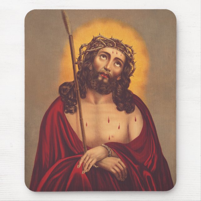 Jesus is crowned with a crown of thorns mouse pad (Front)
