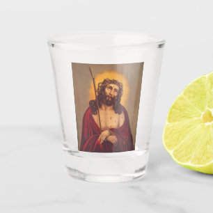 Jesus is crowned with a crown of thorns shot glass