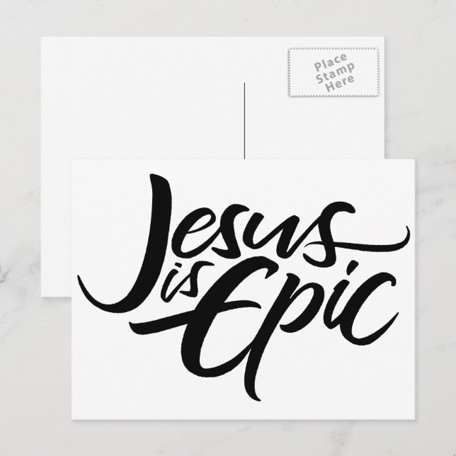 Jesus is Epic Lettering Christian Modern Christ  Postcard (Front/Back)