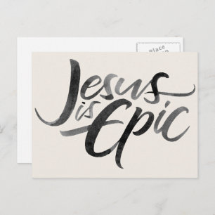 Jesus is Epic Religious Lettering Christian Christ Postcard