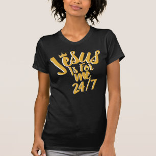 Jesus Is For Me 24/7 Mustard Gold Crown Christian T-Shirt