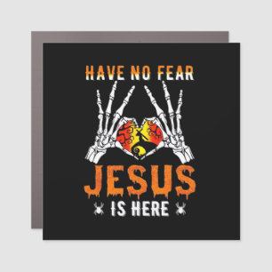 Jesus Is Heart Skeleton Hand Minimal Design Car Magnet