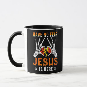 Jesus Is Heart Skeleton Hand Minimal Design Mug