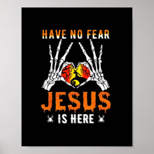 Jesus Is Heart Skeleton Hand Minimal Design Poster