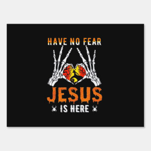 Jesus Is Heart Skeleton Hand Minimal Design Sign