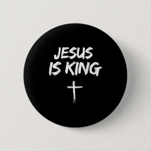 Jesus Is King Bible Verse John 14_6 Christian God Button