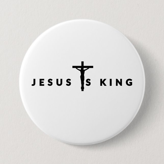 Jesus Is King Black Text Button (Front)