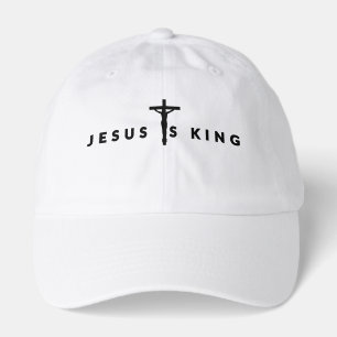Jesus Is King Black Text Hat