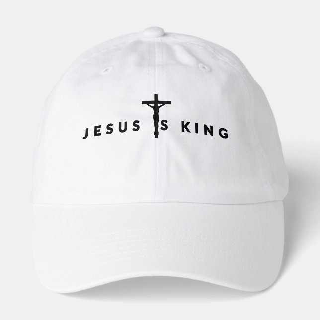 Jesus Is King Black Text Hat (Front)