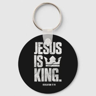 Jesus Is King Christian Bible Scripture Quote Pull Keychain