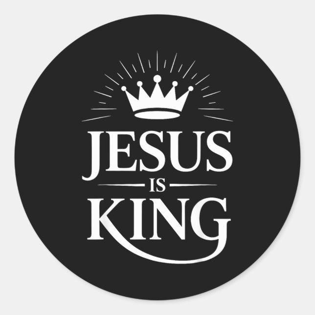 Jesus Is King Christian  Classic Round Sticker (Front)