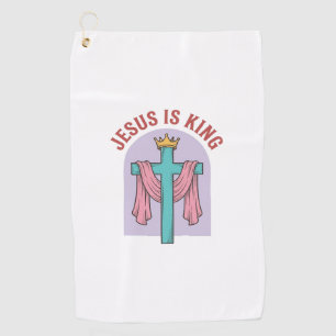 Jesus Is King Cross Crown Vintage Christian T-Shir Golf Towel