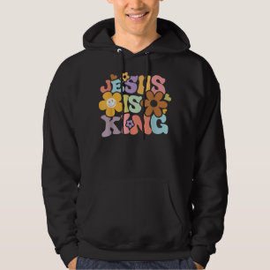 Jesus Is King Flower Hippie Colorful Hoodie