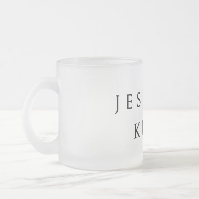 JESUS IS KING Hoodie Frosted Glass Coffee Mug (Left)