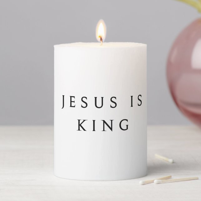 JESUS IS KING Hoodie Pillar Candle (In Situ)