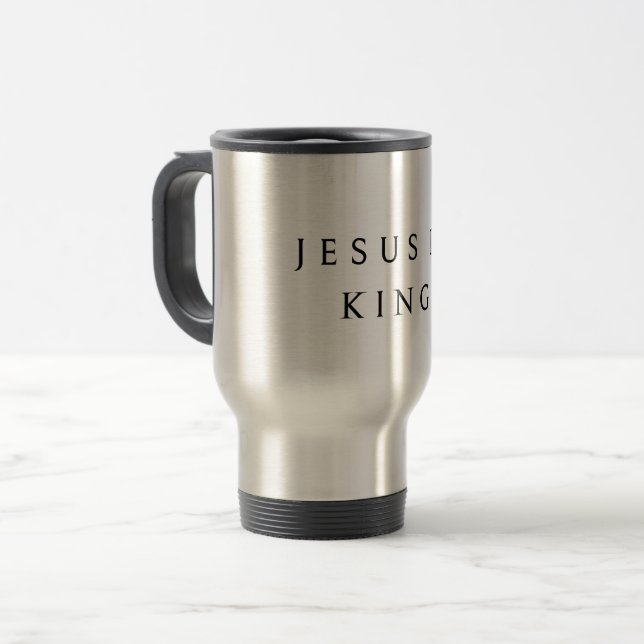 JESUS IS KING Hoodie Travel Mug (Front Left)