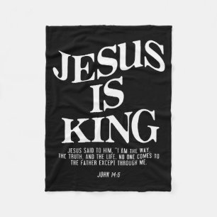 Jesus Is King John Bible Verse Christian Religious Fleece Blanket