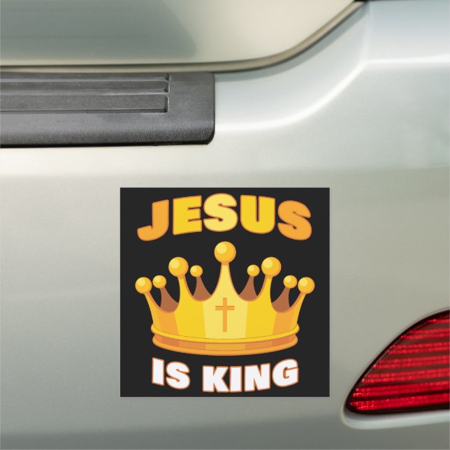 JESUS is King – Kids & Family Christian Faith  Car Magnet (In Situ)
