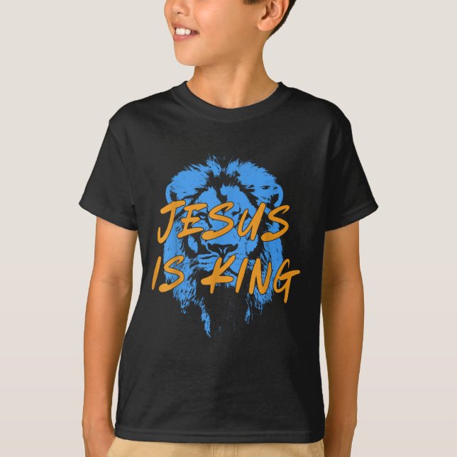 Jesus Is King Lion Of Judah Design Faith Tee  (Front)