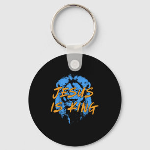 Jesus Is King Lion Of Judah Design Faith Tee Keychain