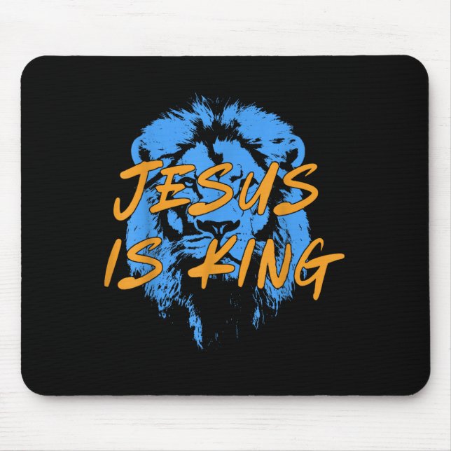 Jesus Is King Lion Of Judah Design Faith Tee  Mouse Pad (Front)