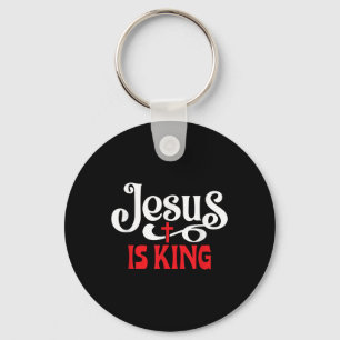 Jesus Is King Love Jesus Christian Christmas _1 Keychain