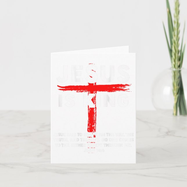 Jesus Is King Men Women Christian Cross Boy Toddle Card (Front)