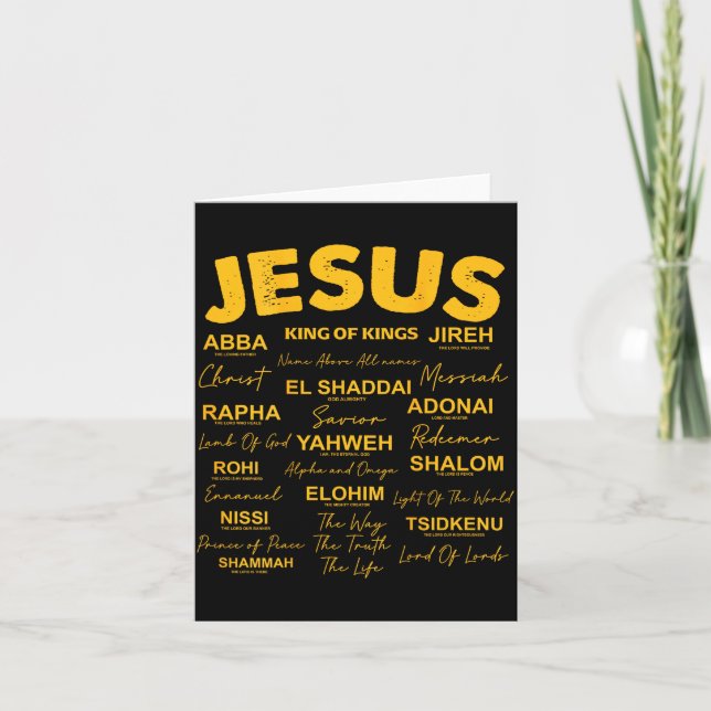 Jesus Is King Names Of God Hebrew Jesus Christian  Card (Front)