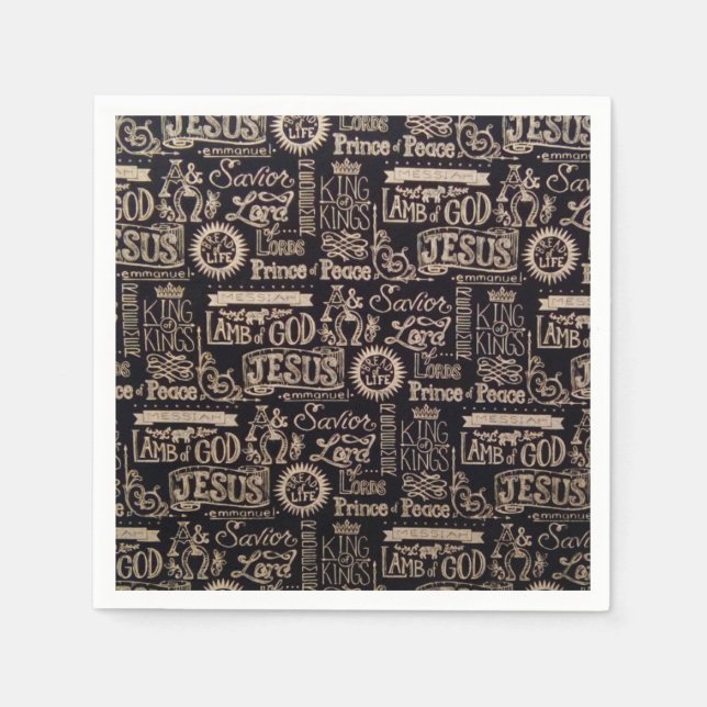 "Jesus Is King of Kings" Paper Napkins (Front)