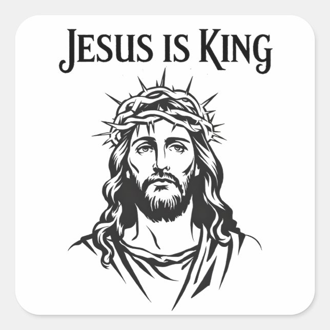 Jesus is King Square Sticker (Front)