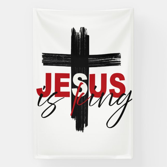 JESUS Is King Statement of Faith Artwork Banner (Vertical)