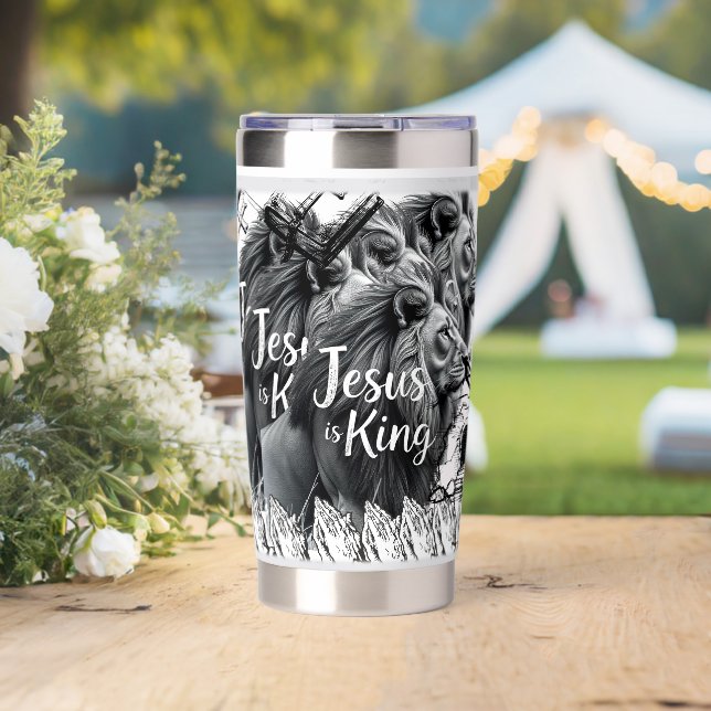 Jesus is King tumbler!  Stylish, and Vibrant Insulated Tumbler (Wedding (Rotated))