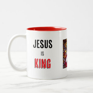 Jesus is King Two-Tone Coffee Mug