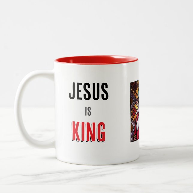 Jesus is King   Two-Tone Coffee Mug (Left)