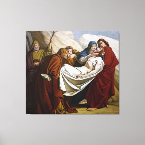Jesus is Laid in the Tomb Stations of the Cross 14 Canvas Print
