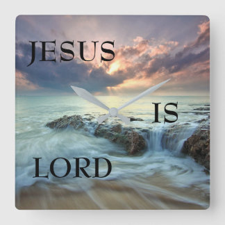 Jesus Is Lord (Acrylic Wall Clock) Square Wall Clock