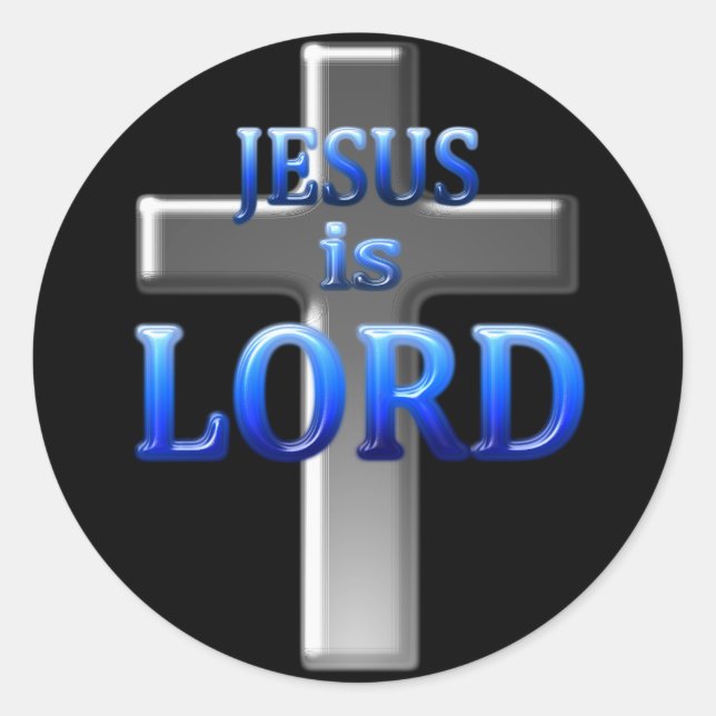 Jesus is LORD Classic Round Sticker (Front)